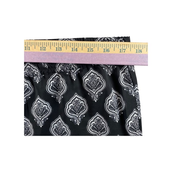 Mud Pie Paisley Wide Leg Palazzo Pants Black White L Elastic Waist - Picture 6 of 9